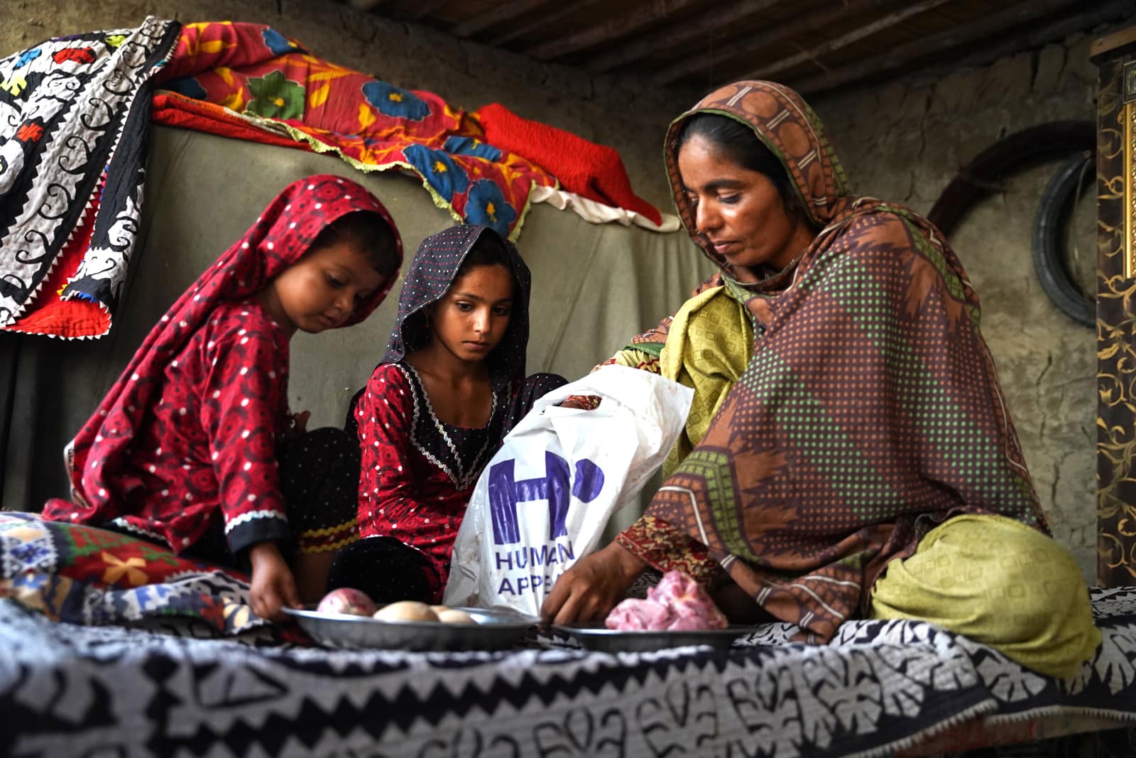 Human Appeal Qurbani meat distribution to families at Eid